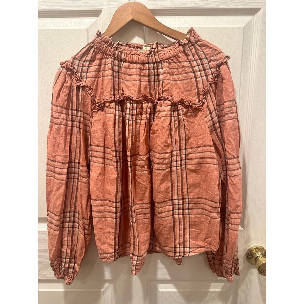 A.N.A Orange Plaid‎ Top Size 0X